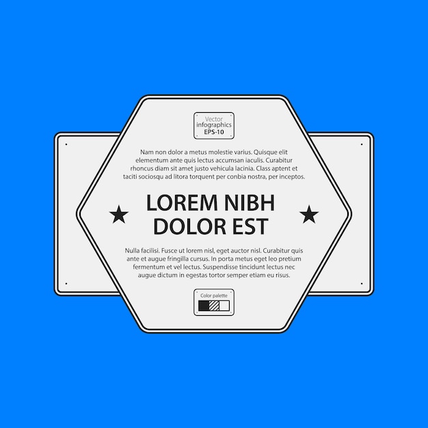 Corporate design template on blue background. black and white colors