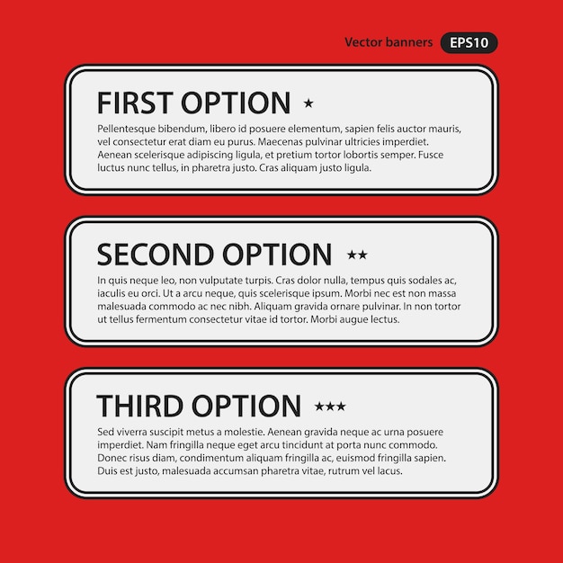 Corporate design template on red background. black and white colors.