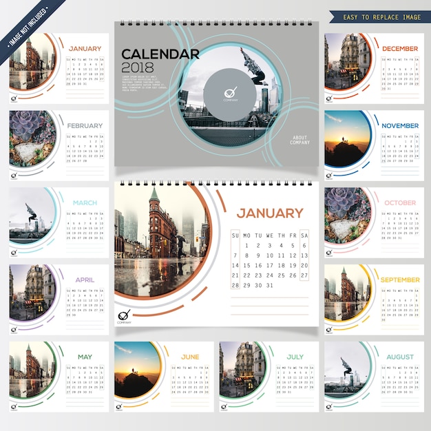 Corporate desk calendar 2018