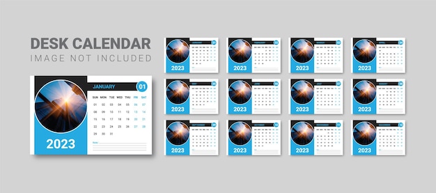 corporate desk calendar template design 2023