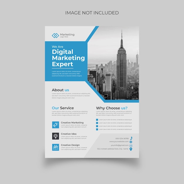 Vector corporate digital marketing agency flyer template