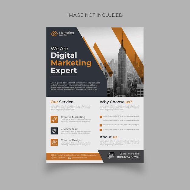 Vector corporate digital marketing agency flyer template