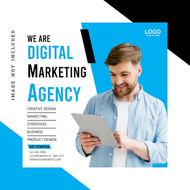 Vector corporate digital marketing agency social media post and banner template