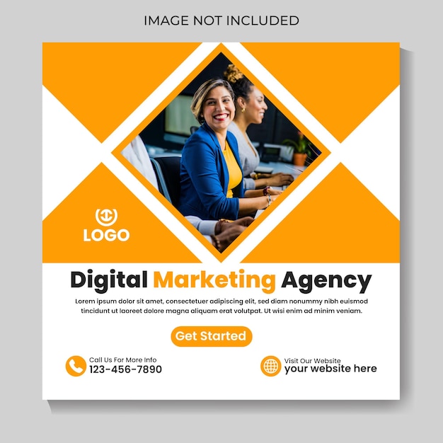 Corporate digital marketing agency social media post design creative square web banner template