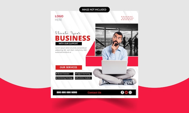 Corporate and digital marketing agency social media post and Instagram post design template