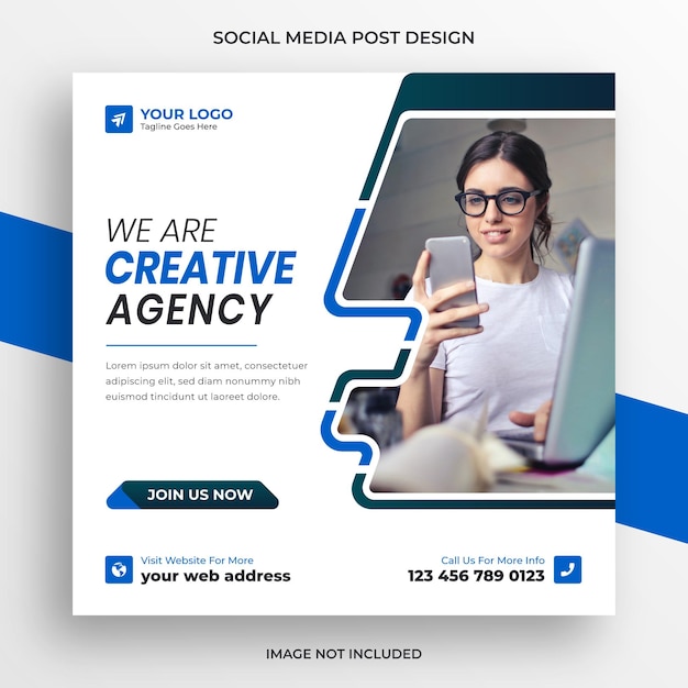 Corporate Digital Marketing Agency sociale media Facebook banner en Instagram post sjabloonontwerp.