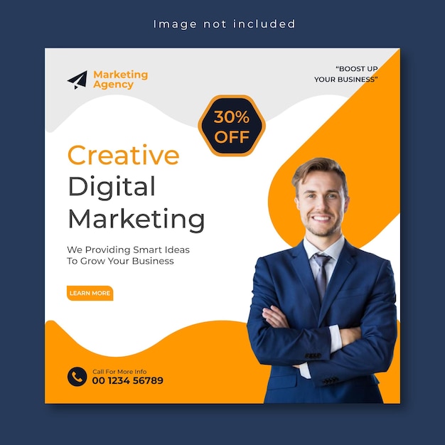 Vector corporate and digital marketing agency webinar and social media post template