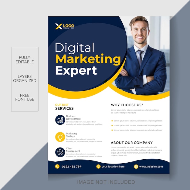 Corporate digital marketing Expert agency flyer design template