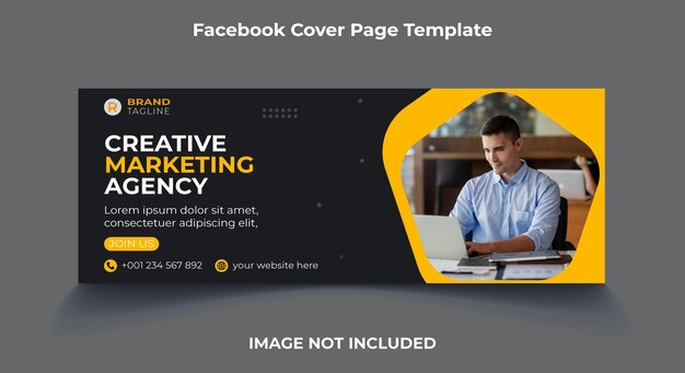 Вектор Обложка facebook для корпоративного цифрового маркетинга и шаблон веб-баннера