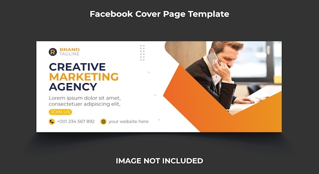 Pagina di copertina di facebook per il marketing digitale aziendale e modello di banner web