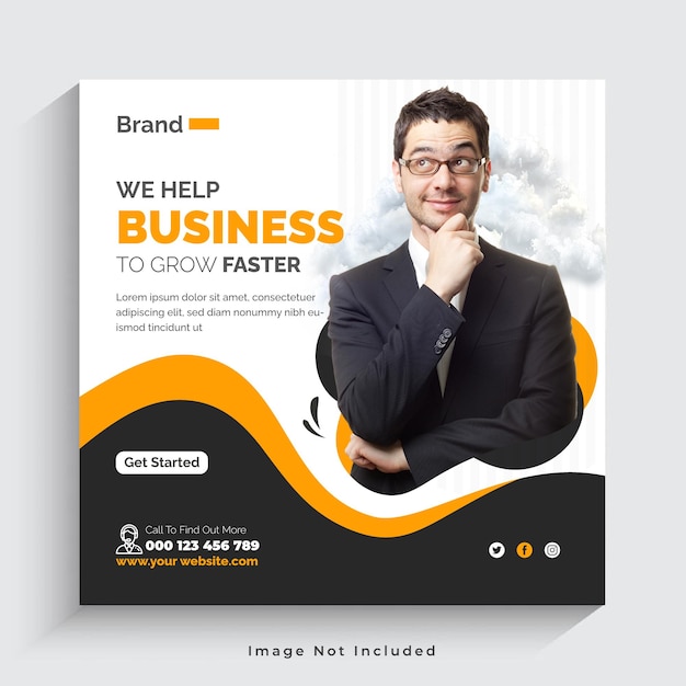 Corporate digital marketing social media banner post template