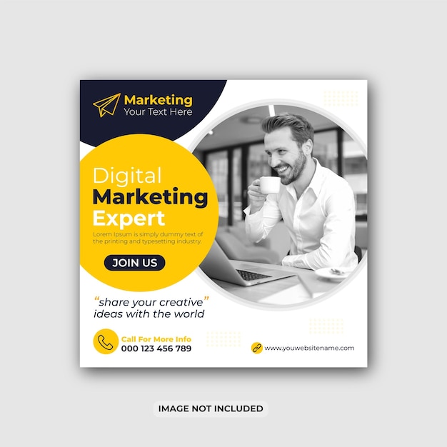 corporate Digital marketing webinar and creative  social media post template