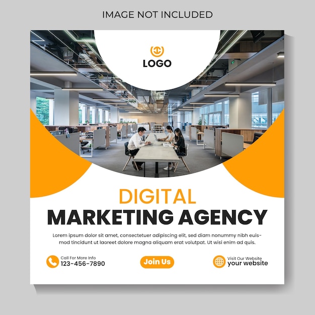 Corporate digitale marketing agentschap sociale media post design vierkante web banner sjabloon