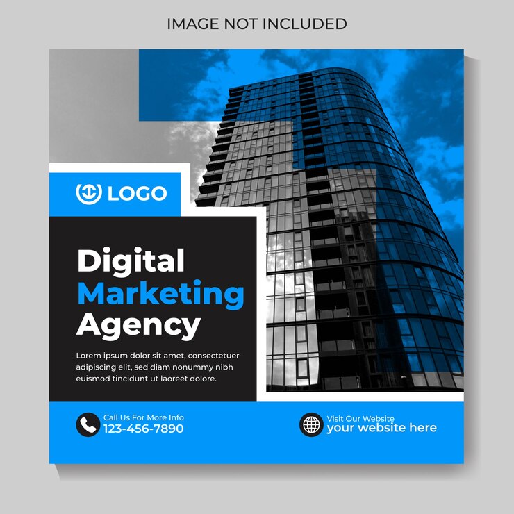 Vector corporate digitale marketing agentschap sociale media post ontwerp sjabloon