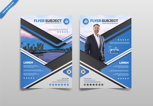 Vector corporate double sided flyer template