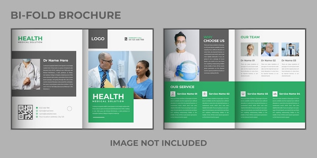 Corporate editable bifold brochure template design for business