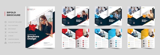 Vector corporate elegant and modern bifold brochure design template