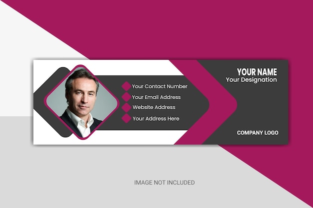 Vector corporate email signature banner vector template sign