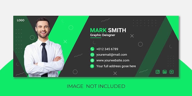 Corporate email signature design or email footer and social cover template