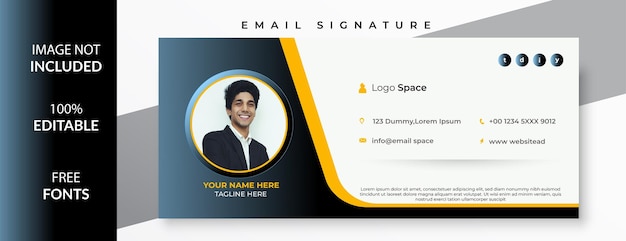 Vector corporate email signature design