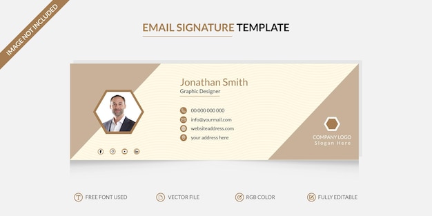 Corporate email signature or email footer vector template