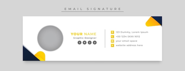 Corporate email signature template design or email footer