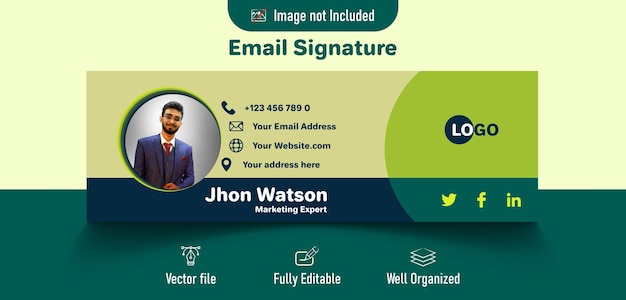 Vector corporate email signature template design