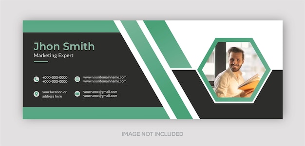 Corporate email signature template or email footer design