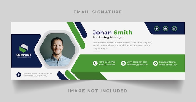 corporate email signature template or email footer and personal cover