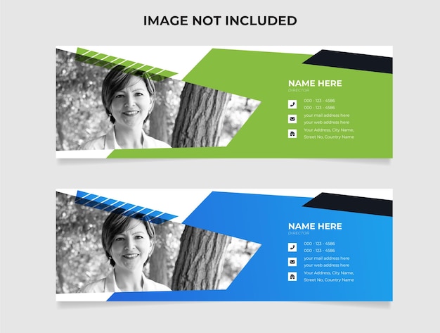 Corporate email signature template or email footer and personal social media cover templates