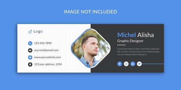 Modello di firma dell'e-mail aziendale o piè di pagina dell'e-mail e design della copertina di facebook dei social media personali
