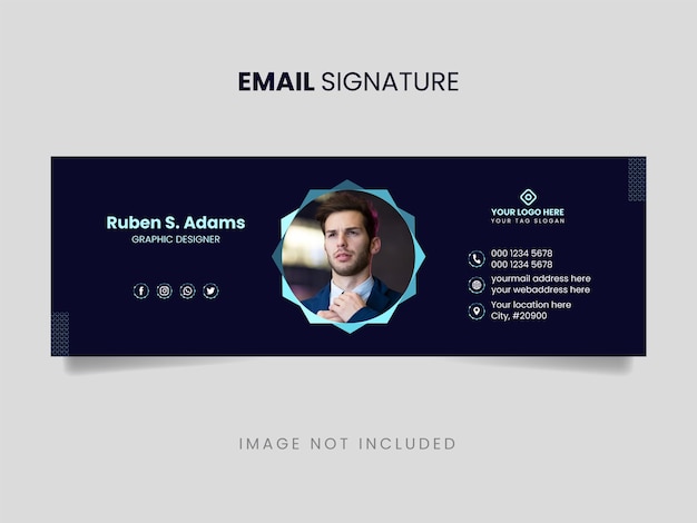 Corporate email signature template or social media cover design