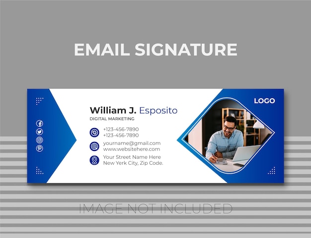 Corporate Email Signature Vector Template