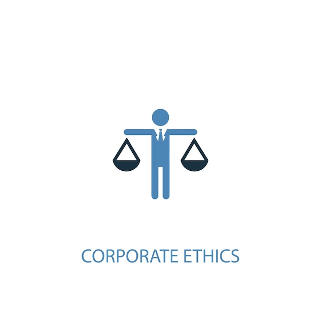 Corporate ethics concept 2 colored icon. Simple blue element illustration. corporate ethics concept symbol design. Can be used for web and mobile UI/UX