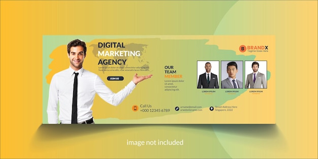 Corporate facebook cover design illustration