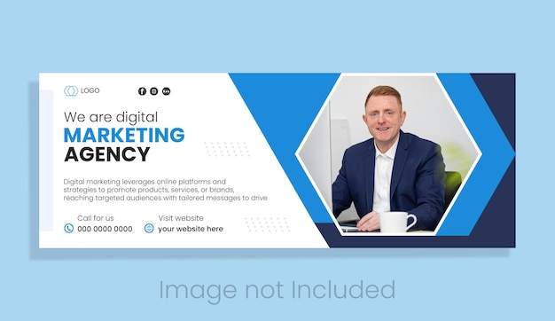 Corporate Facebook cover design with blue