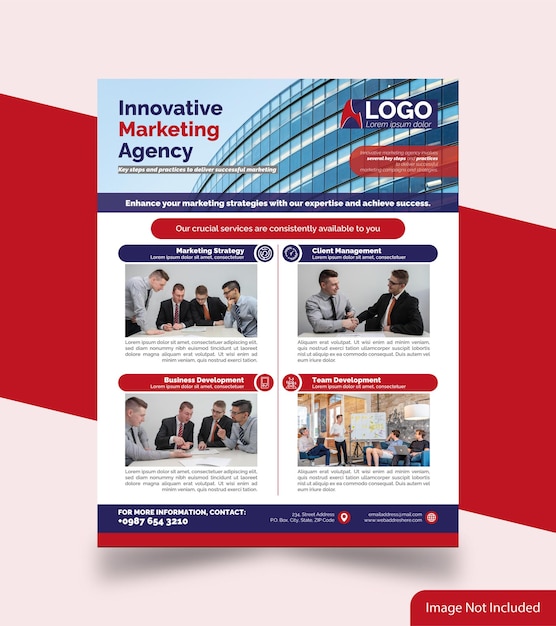 Vector corporate flyer bluered