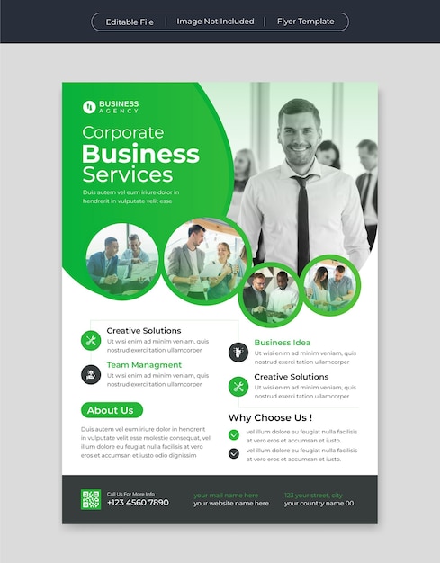 Corporate flyer or business brochure cover template