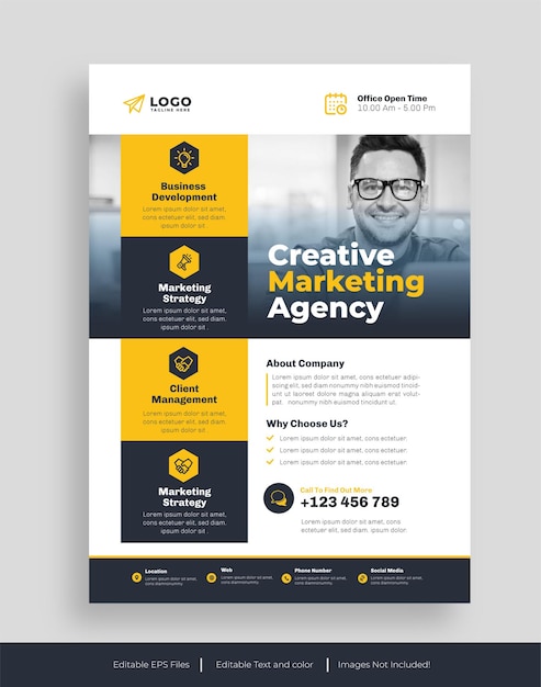 corporate flyer or creative agency flyer template
