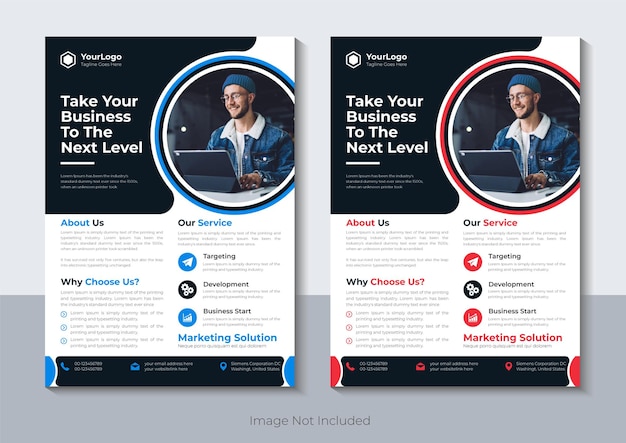 Corporate flyer design, business flyer template premium vector