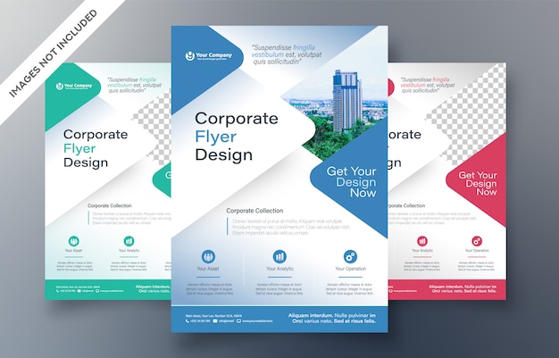 Vector corporate flyer design template