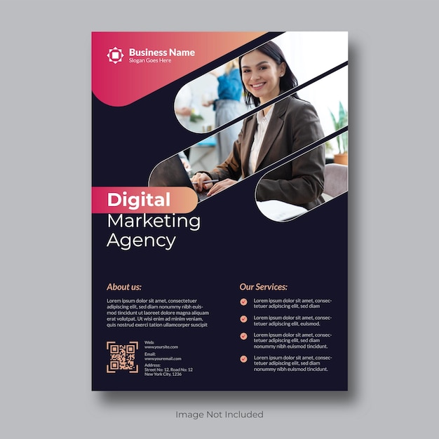 Vector corporate flyer design template