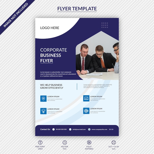 Corporate Flyer or Leaflet Design Vector Template