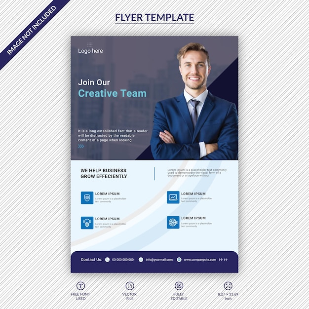 Corporate Flyer or Leaflet Design Vector Template