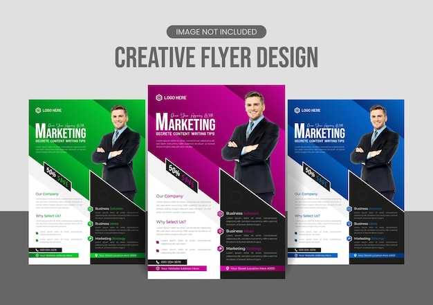 Vector corporate flyer ontwerp en poster ontwerp sjabloon