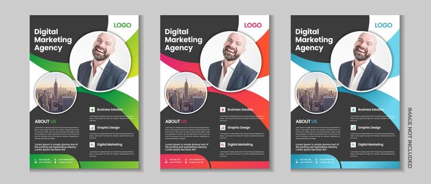 Corporate flyer ontwerp jaarverslag ontwerp a4-sjabloon