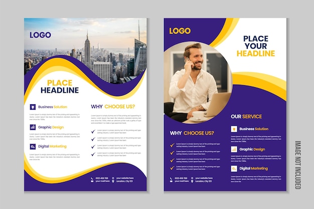 Corporate flyer template design flyer set business brochure design elements annual report design