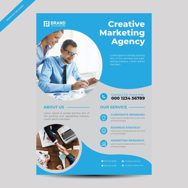 Corporate flyer template design with modern