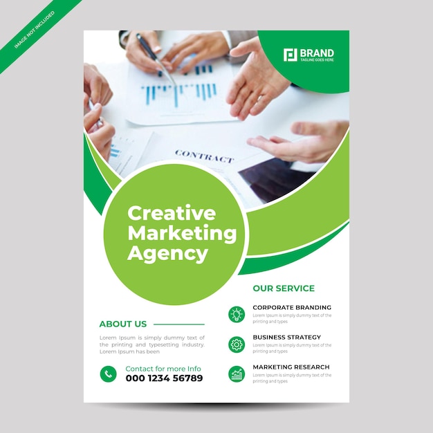 Corporate flyer template design with modern