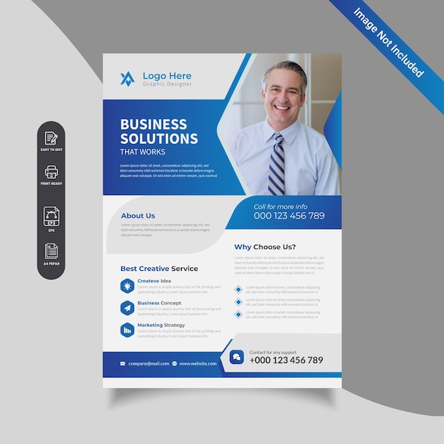 Corporate flyer template design with vector